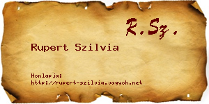 Rupert Szilvia névjegykártya